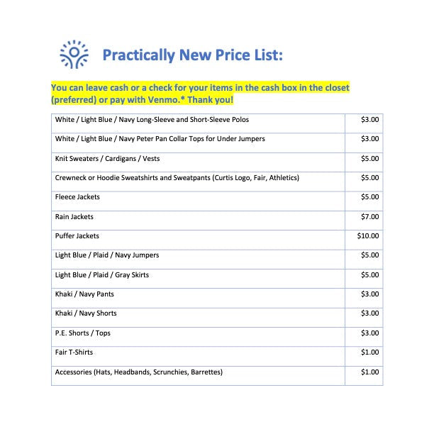 Practically New Closet (see important info below!)