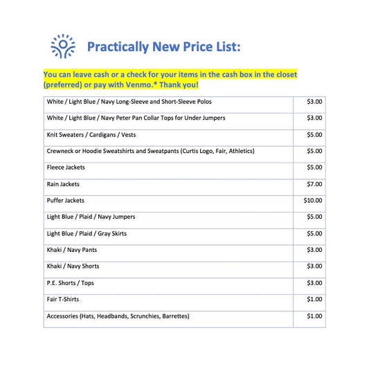 Practically New Closet (see important info below!)